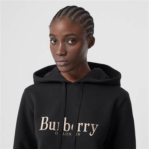 burberry embroidered archive logo jersey hoodie|burberry logo cotton hoodie.